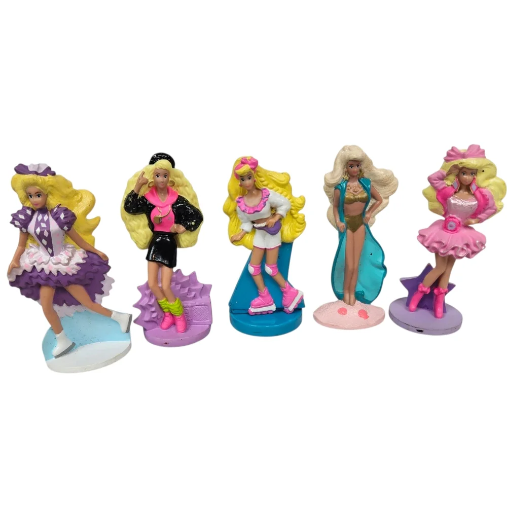 Vintage McDonald's Happy‎ Meal PVC Barbie Cake Toppers Lot of 5 L67